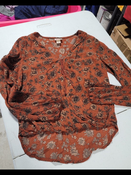 Mossimo Supply Co. Tops - Mossimo Supply Co. Rust Floral Wrap-Style Blouse